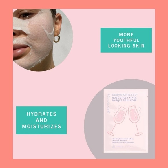 SET OF 4 - SERVE CHILLED ROSÉ SHEET MASK / MASQUE TISSU ROSÉ BY PATHOLOGY - Picture 4 of 5